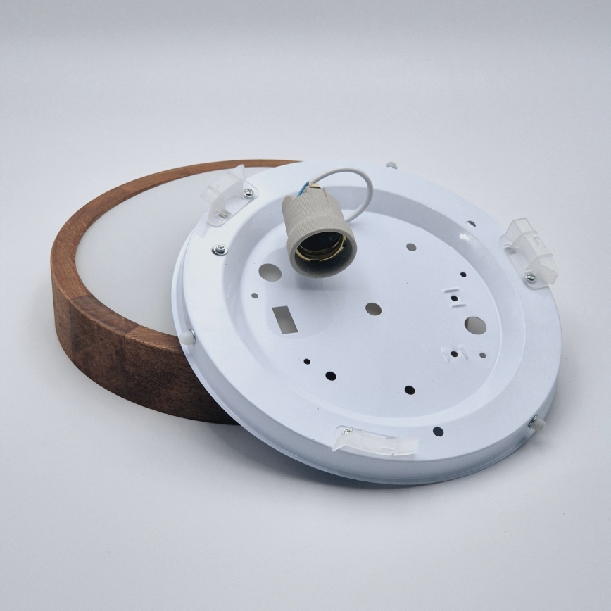 Brilagi - LED plafondlamp CARVALHO SLIM 1xE27/15W/230V eik/kers Ø 27 cm