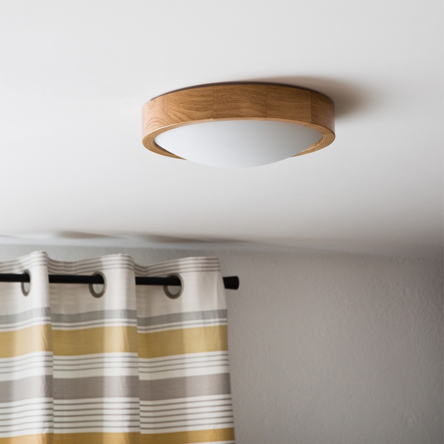 Brilagi - LED plafondlamp CARVALHO SLIM 1xE27/15W/230V eiken Ø 27 cm
