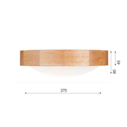 Brilagi - LED plafondlamp CARVALHO SLIM 1xE27/15W/230V eiken Ø 27 cm