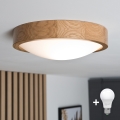 Brilagi - LED Plafondlamp CARVALHO SLIM 1xE27/60W/230V eiken Ø 27 cm