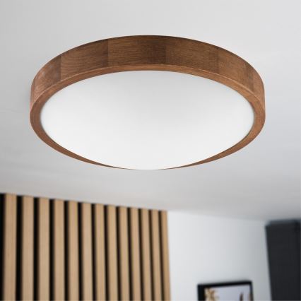 BRILAGI - LED plafondlamp CARVALHO SLIM 2xE27/15W/230V eik/kers Ø 37 cm