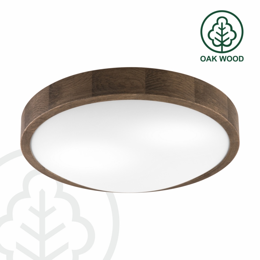 Brilagi - LED plafondlamp CARVALHO SLIM 2xE27/15W/230V eiken/walnoot Ø 37 cm