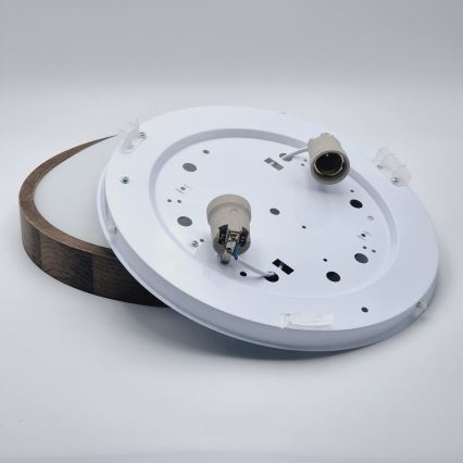 Brilagi - LED plafondlamp CARVALHO SLIM 2xE27/15W/230V eiken/walnoot Ø 37 cm
