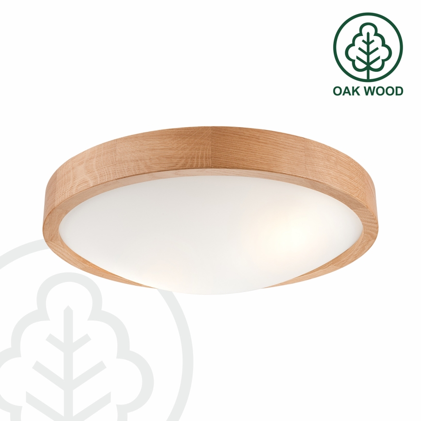 Brilagi - LED Plafondlamp CARVALHO SLIM 2xE27/60W/230V eiken diameter 37 cm