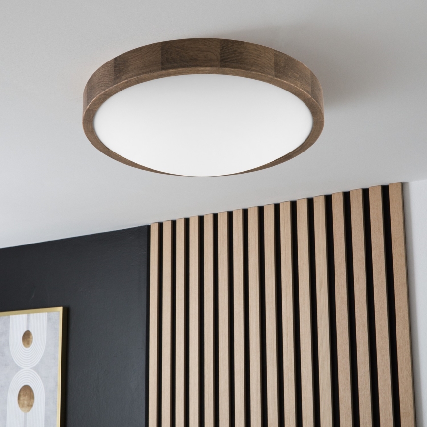 Brilagi - LED Plafondlamp CARVALHO SLIM 2xE27/60W/230V eiken diameter 37 cm
