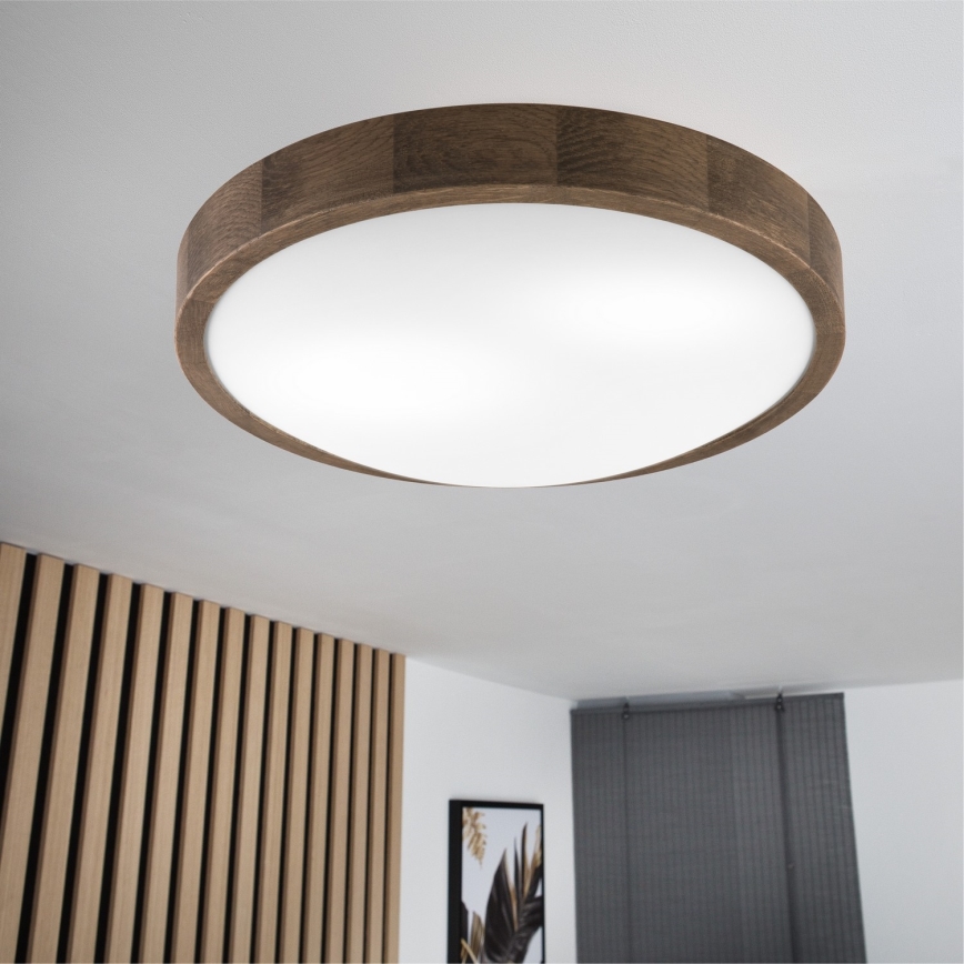 Brilagi - LED Plafondlamp CARVALHO SLIM 2xE27/60W/230V eiken diameter 37 cm