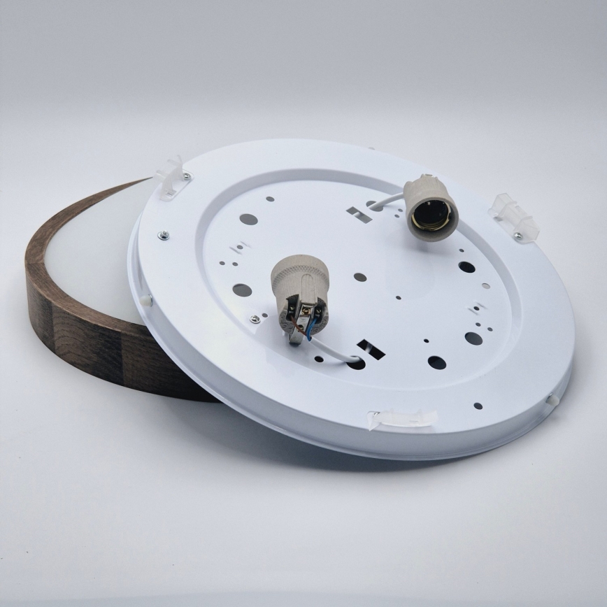 Brilagi - LED Plafondlamp CARVALHO SLIM 2xE27/60W/230V eiken diameter 37 cm