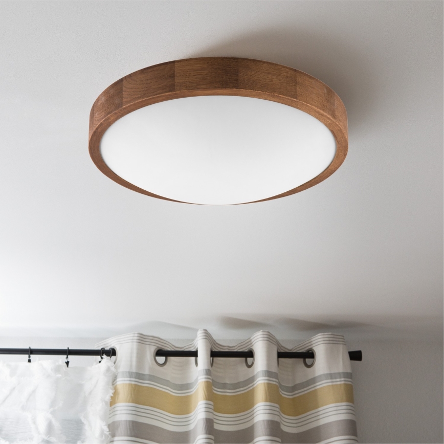 Brilagi - LED Plafondlamp CARVALHO SLIM 2xE27/60W/230V eiken kers diameter 37 cm