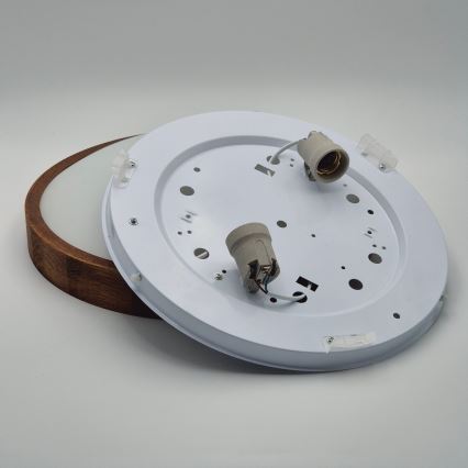 Brilagi - LED Plafondlamp CARVALHO SLIM 2xE27/60W/230V eiken kers diameter 37 cm