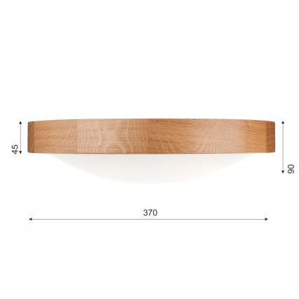 Brilagi - LED Plafondlamp CARVALHO SLIM 2xE27/60W/230V eiken pr. 37 cm