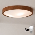 BRILAGI - LED plafondlamp CARVALHO SLIM 3xE27/15W/230V eik/kers Ø 47 cm