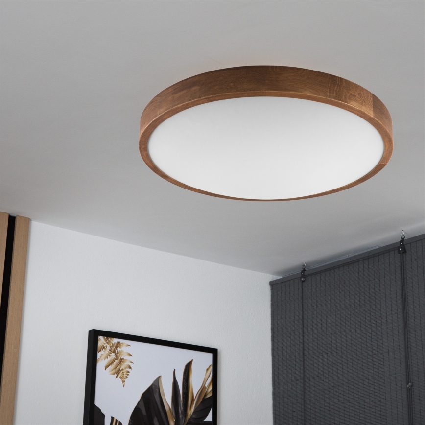 Brilagi - LED plafondlamp CARVALHO SLIM 3xE27/15W/230V eik/kers Ø 47 cm