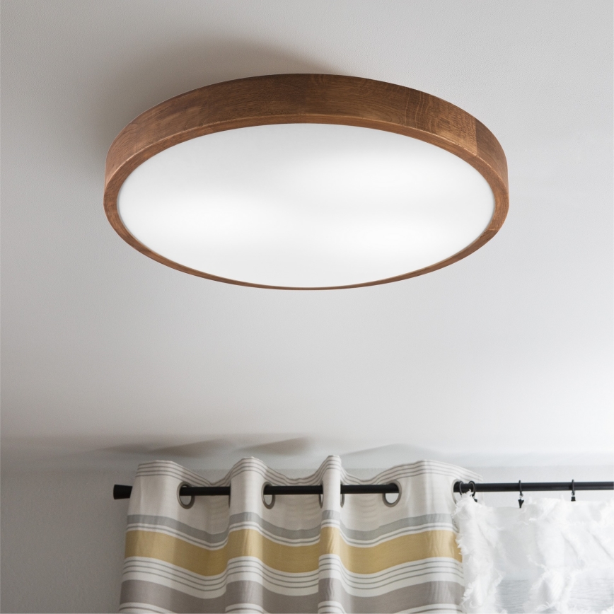 Brilagi - LED plafondlamp CARVALHO SLIM 3xE27/15W/230V eik/kers Ø 47 cm