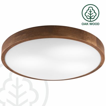 Brilagi - LED plafondlamp CARVALHO SLIM 3xE27/15W/230V eik/kers Ø 47 cm
