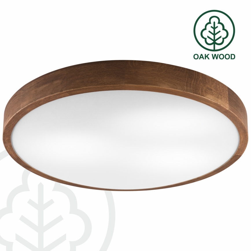 Brilagi - LED plafondlamp CARVALHO SLIM 3xE27/15W/230V eik/kers Ø 47 cm