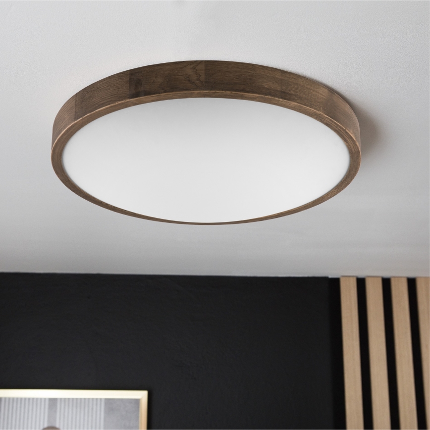 Brilagi - LED plafondlamp CARVALHO SLIM 3xE27/15W/230V eiken/walnoot Ø 47 cm