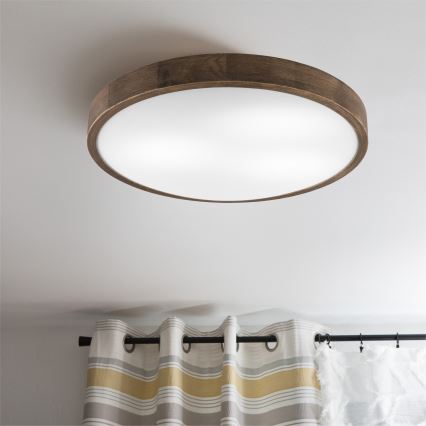 Brilagi - LED plafondlamp CARVALHO SLIM 3xE27/15W/230V eiken/walnoot Ø 47 cm