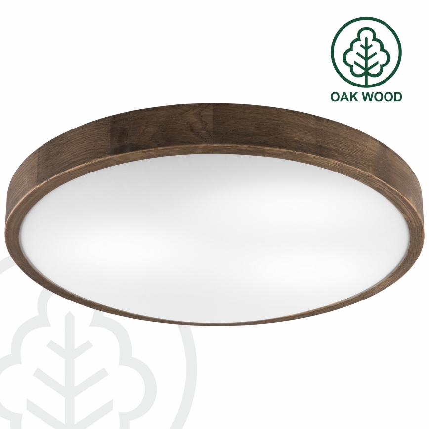 Brilagi - LED plafondlamp CARVALHO SLIM 3xE27/15W/230V eiken/walnoot Ø 47 cm