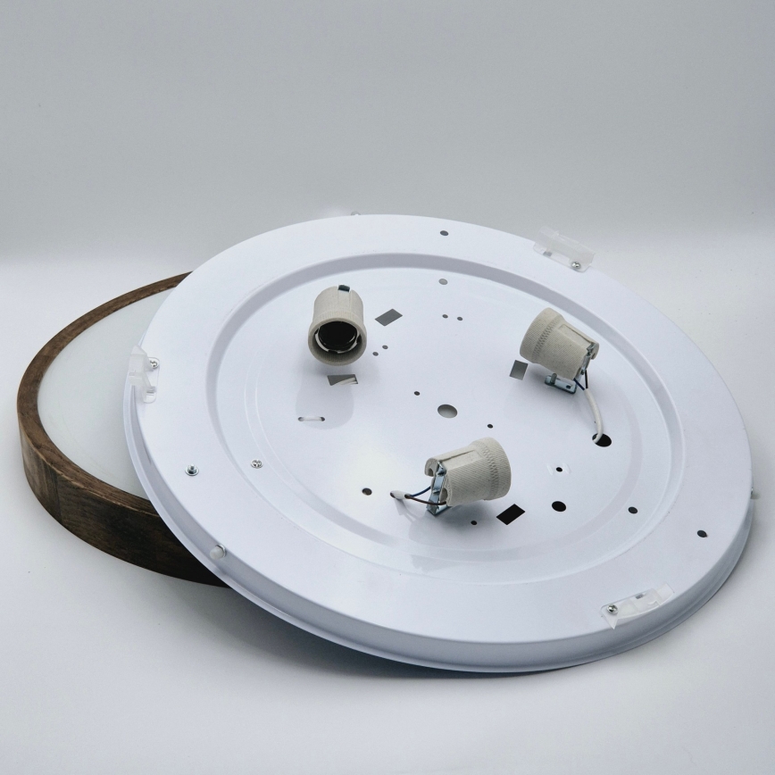 Brilagi - LED plafondlamp CARVALHO SLIM 3xE27/15W/230V eiken/walnoot Ø 47 cm