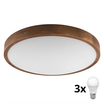 Brilagi - LED Plafondlamp CARVALHO SLIM 3xE27/60W/230V eiken kers diameter 47 cm