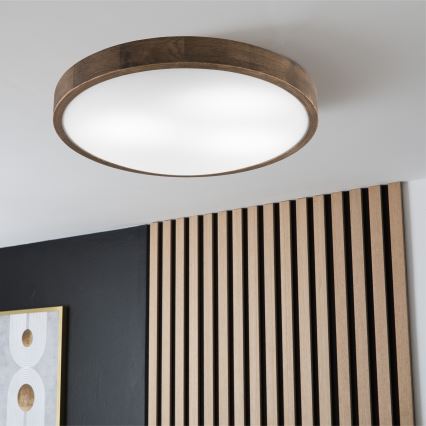 Brilagi - LED Plafondlamp CARVALHO SLIM 3xE27/60W/230V eiken walnoot Ø 47 cm