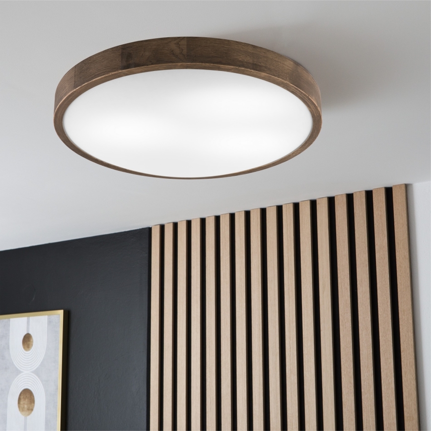 Brilagi - LED Plafondlamp CARVALHO SLIM 3xE27/60W/230V eiken walnoot Ø 47 cm