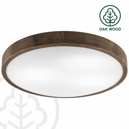 Brilagi - LED Plafondlamp CARVALHO SLIM 3xE27/60W/230V eiken walnoot Ø 47 cm