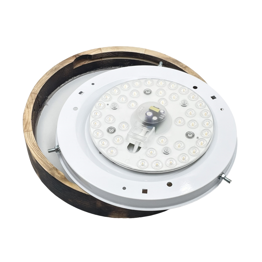 Brilagi - LED-plafondlamp CARVALHO SLIM SMOKEY LED/20W/230V eiken Ø 27,5 cm