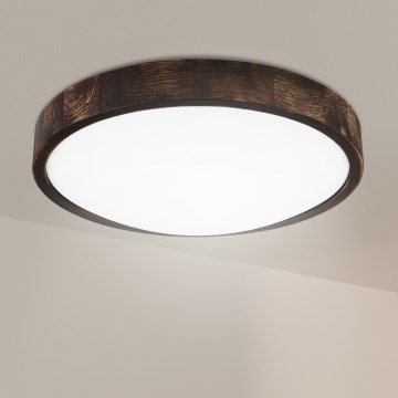 Brilagi - LED plafondlamp CARVALHO SLIM SMOKEY LED/36W/230V eiken Ø 37,5 cm