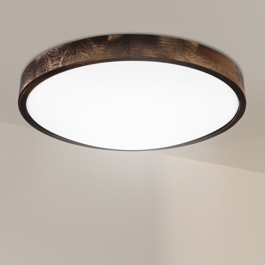 Brilagi - LED plafondlamp CARVALHO SLIM SMOKEY LED/36W/230V eiken Ø 47,5 cm
