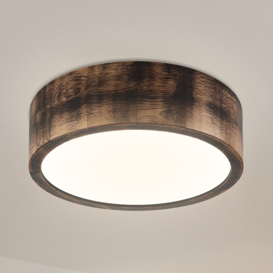 Brilagi - LED plafondlamp CARVALHO SMOKEY LED/20W/230V eiken Ø 27,5 cm