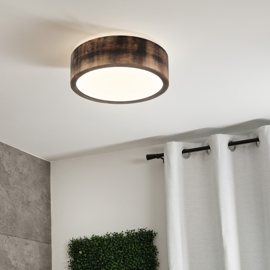 Brilagi - LED plafondlamp CARVALHO SMOKEY LED/20W/230V eiken Ø 27,5 cm