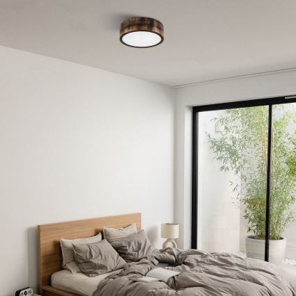 Brilagi - LED plafondlamp CARVALHO SMOKEY LED/20W/230V eiken Ø 27,5 cm