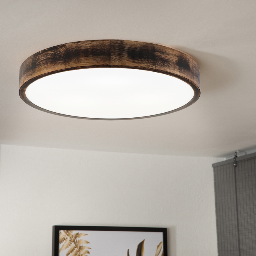 Brilagi - LED-plafondlamp CARVALHO SMOKEY LED/36W/230V eiken Ø 47,5 cm