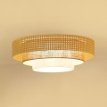BRILAGI - LED plafondlamp CEDAR LUNETA LED/26W/230V Ø 60 cm rotan/bruin/crème