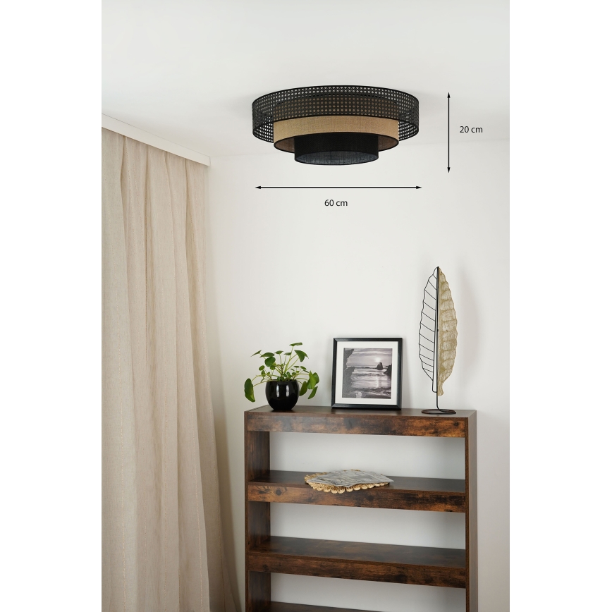 Brilagi - LED Plafondlamp DAKOTA LUNETA LED/12W/230V diameter 60 cm 3000K/4000K/6400K zwart/beige
