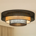 BRILAGI - LED Plafondlamp DAKOTA LUNETA LED/12W/230V Ø 60 cm 3000K/4000K/6400K zwart/rotan