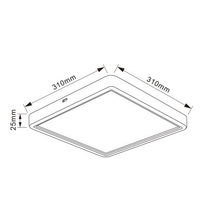 Brilagi - LED plafondlamp ESTELA SQUARE LED/24W/230V 31x31 cm wit