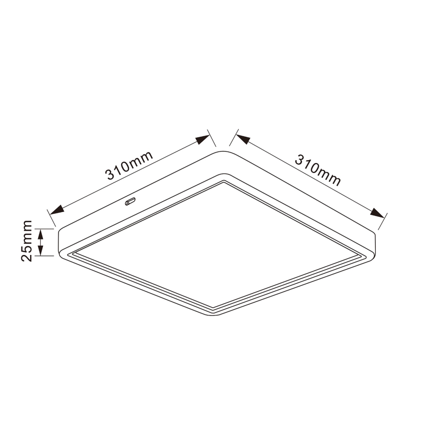 Brilagi - LED-plafondlamp ESTELA SQUARE LED/24W/230V 31x31 cm zwart