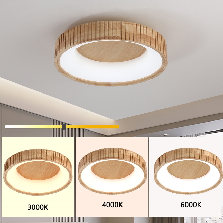 Brilagi - LED plafondlamp FALCON WOOD MODERN LED/30W/230V 3000/4000/6000K Ø 45 cm hout