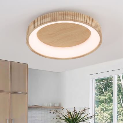 Brilagi - LED plafondlamp FALCON WOOD MODERN LED/40W/230V 3000/4000/6000K Ø 60 cm hout