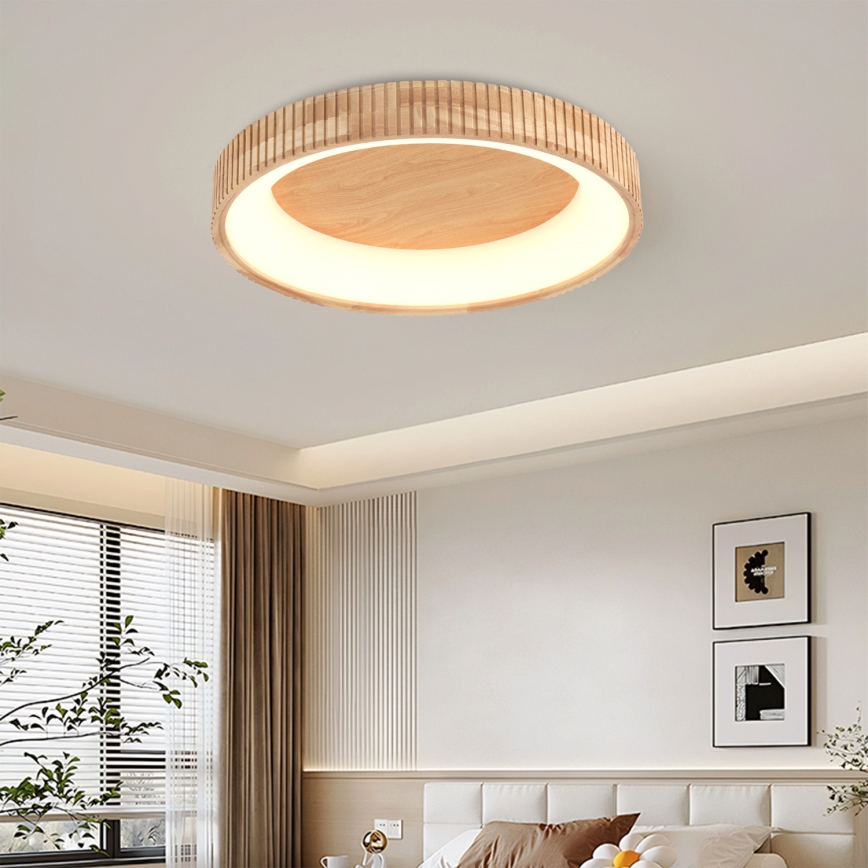 Brilagi - LED plafondlamp FALCON WOOD MODERN LED/40W/230V 3000/4000/6000K Ø 60 cm hout