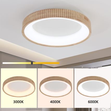 Brilagi - LED plafondlamp FALCON WOOD MODERN LED/40W/230V 3000/4000/6000K Ø 60 cm hout