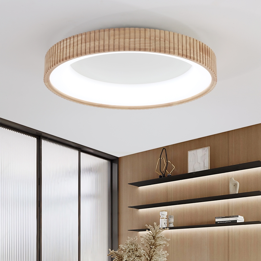 Brilagi - LED plafondlamp FALCON WOOD MODERN LED/40W/230V 3000/4000/6000K Ø 60 cm hout