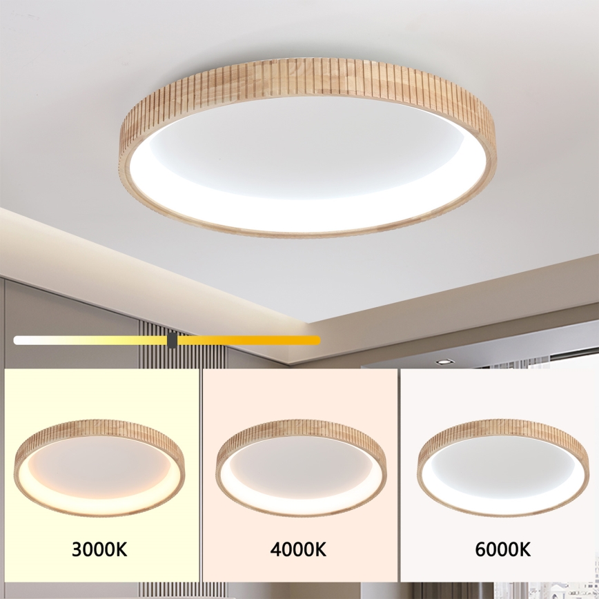 Brilagi - LED plafondlamp FALCON WOOD MODERN LED/60W/230V 3000/4000/6000K Ø 80 cm hout