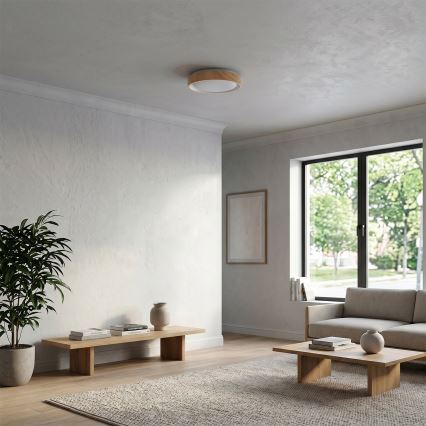 Brilagi - LED plafondlamp FLOCO LED/24W/230V Ø 30 cm houtdecor/wit