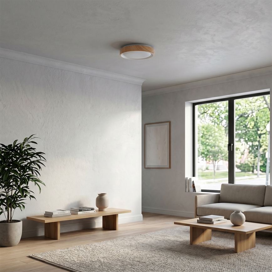 Brilagi - LED plafondlamp FLOCO LED/24W/230V Ø 30 cm houtdecor/wit