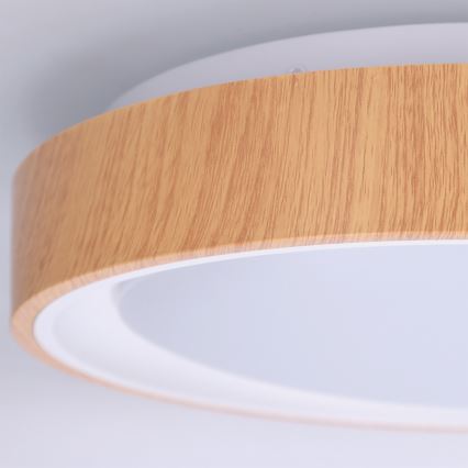 Brilagi - LED plafondlamp FLOCO LED/24W/230V Ø 30 cm houtdecor/wit