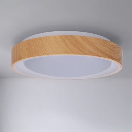 Brilagi - LED plafondlamp FLOCO LED/24W/230V Ø 30 cm houtdecor/wit