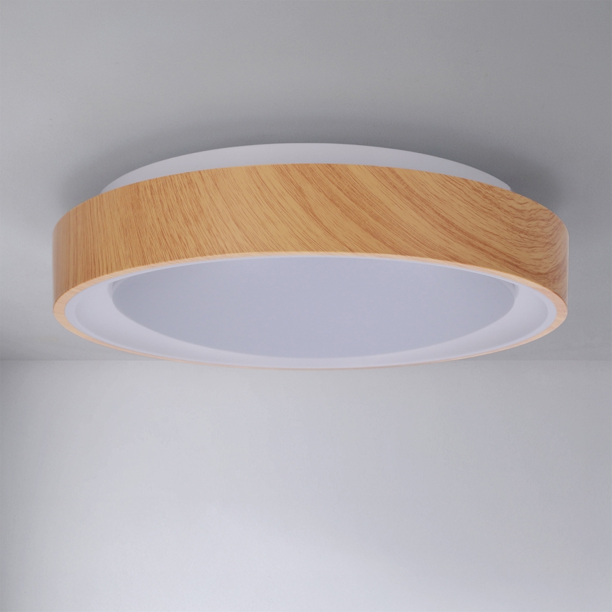 Brilagi - LED plafondlamp FLOCO LED/24W/230V Ø 30 cm houtdecor/wit